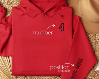 Personalized Baseball Hoodie, Name, Number, Position