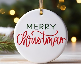 Merry Christmas Ceramic Ornament