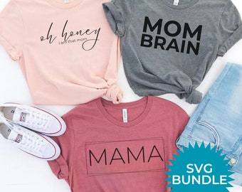 Mom T-Shirt Designs SVG Bundle | Cricut, Silhouette Cut Files