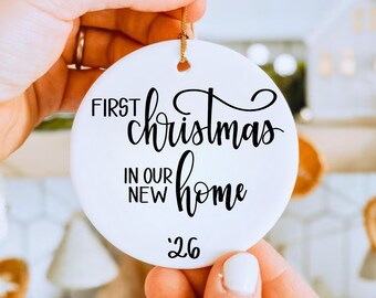 Custom First Christmas In Our New Home Ceramic Ornament