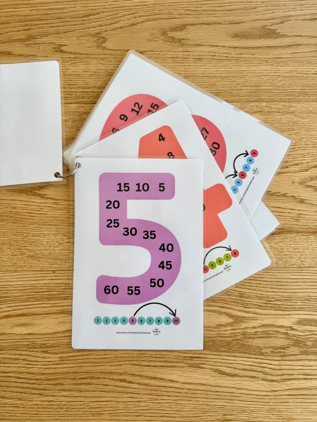 Tarjetas imprimibles de conteo salteado del 1 al 12 - Etsy México