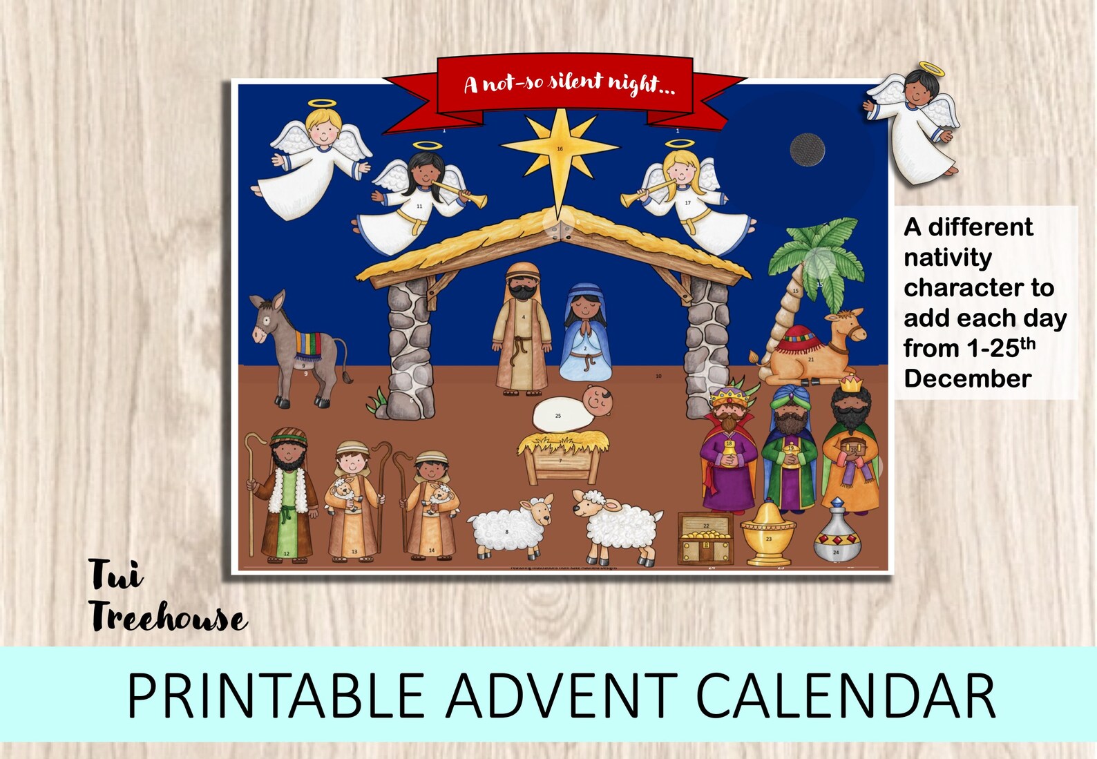 Printable Advent Calendar With 25 Velcro Figures to Add Etsy
