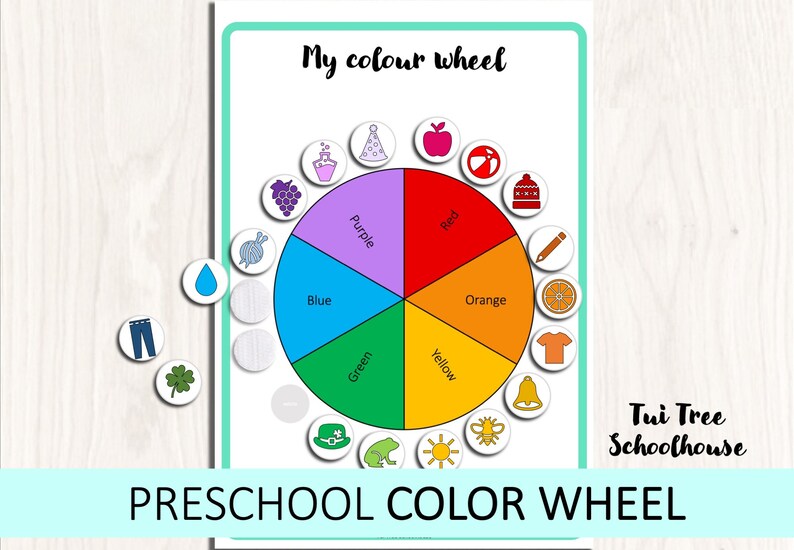 Preschool color wheel color matching Preschool colors | Etsy