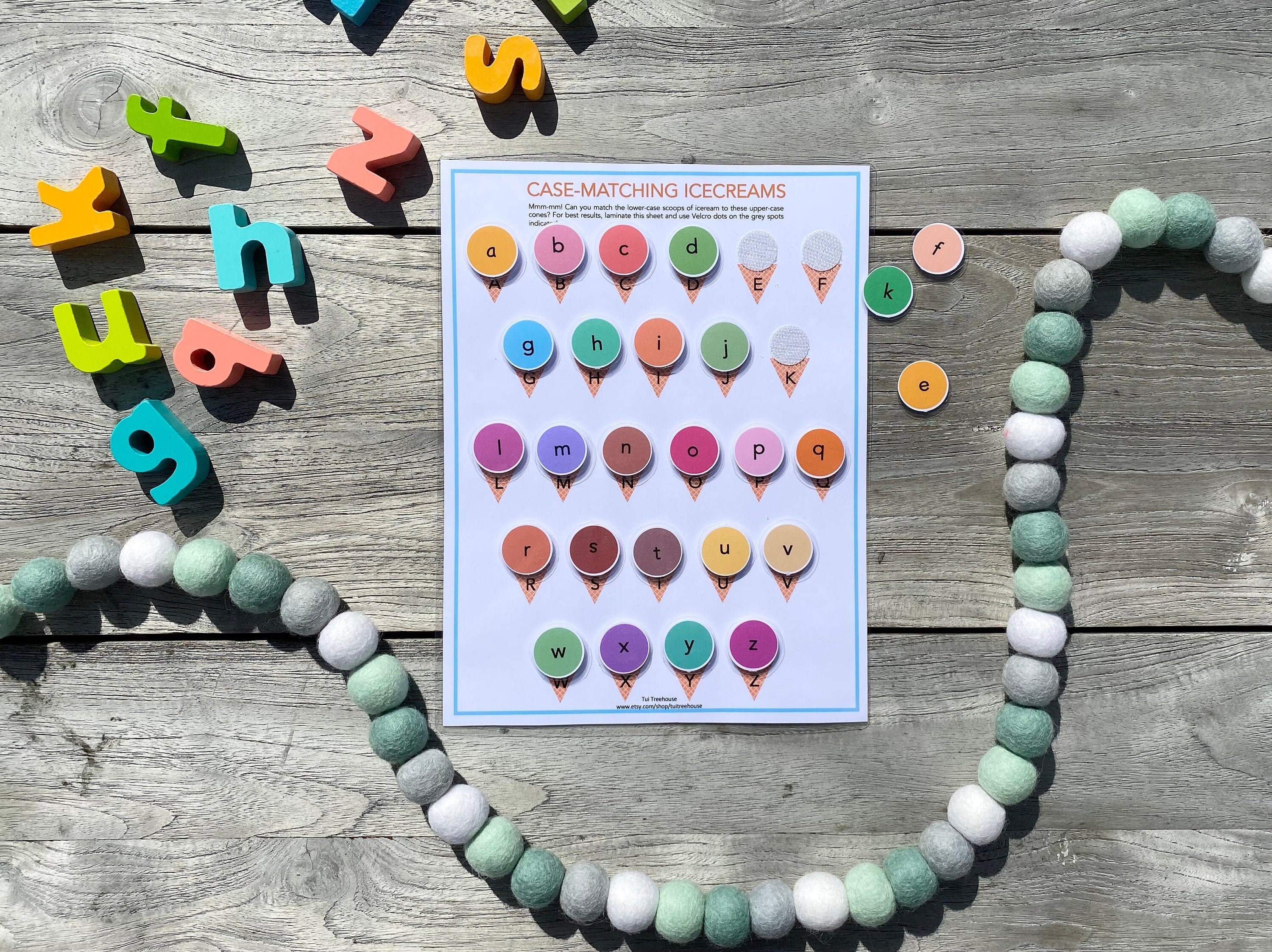 Lowercase and uppercase icecream matching game letter Etsy