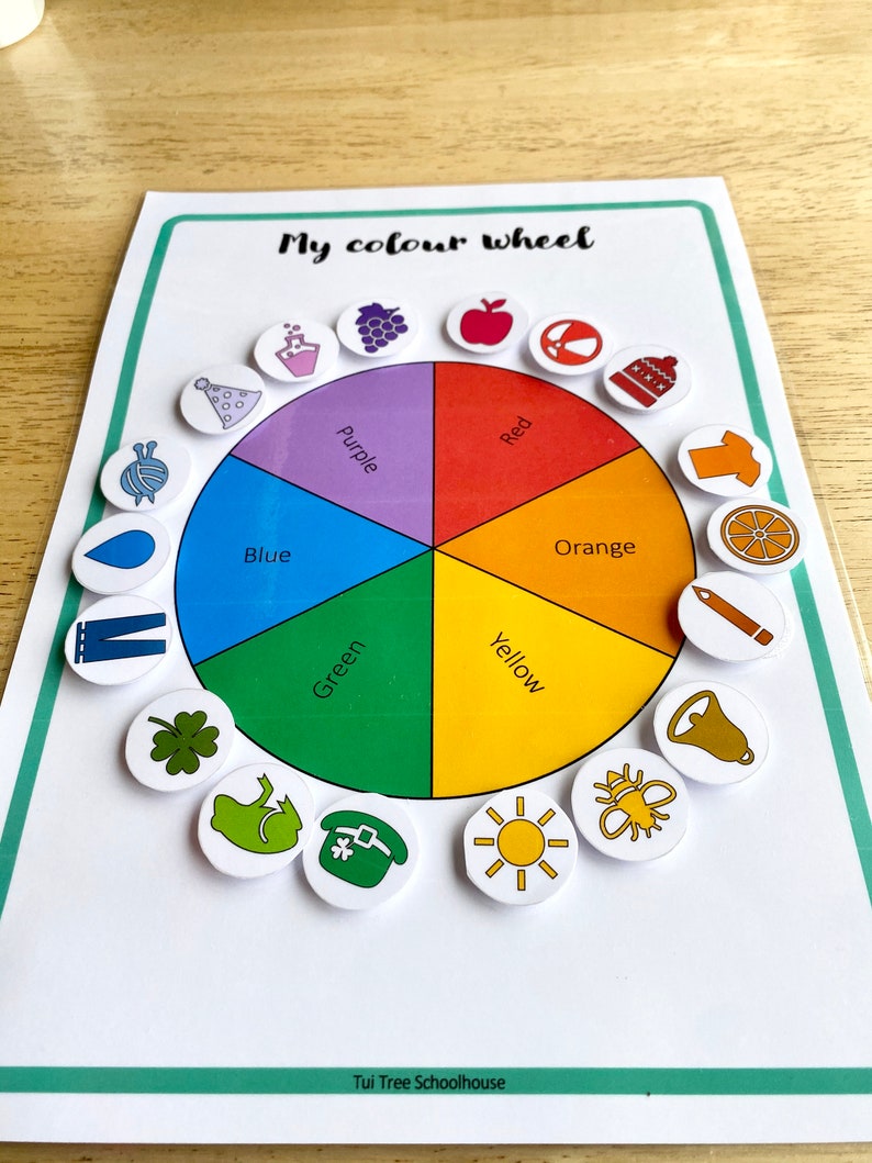 Preschool color wheel color matching Preschool colors | Etsy