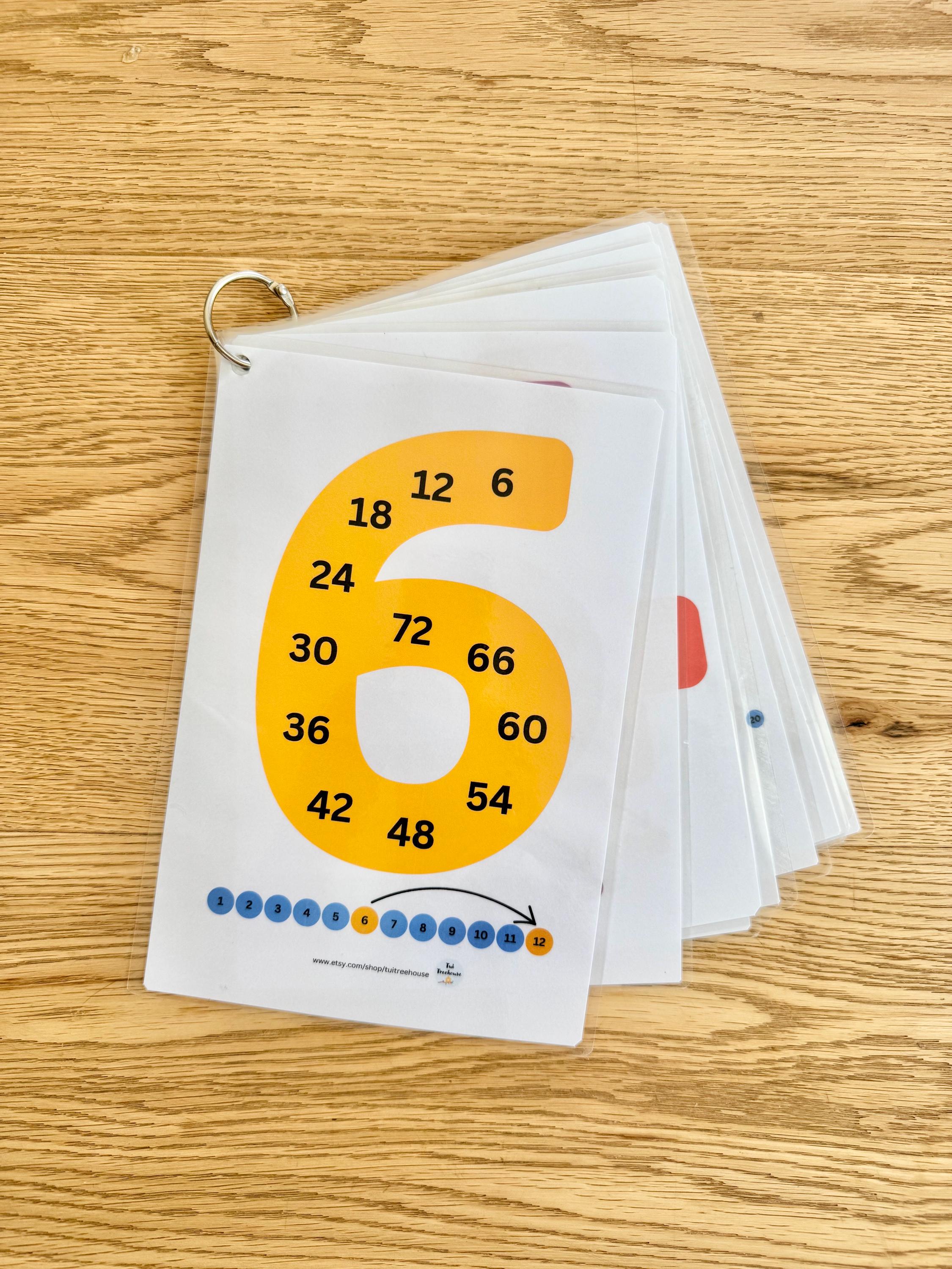Tarjetas imprimibles de conteo salteado del 1 al 12 - Etsy México