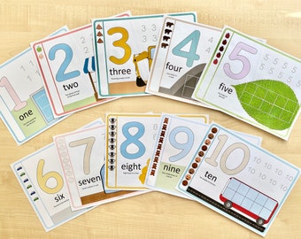 Preschool number mats 1-10, ten frames, preschool worksheets, playdough number mats, Learning binder, busy book, busy binder, playdoh mats