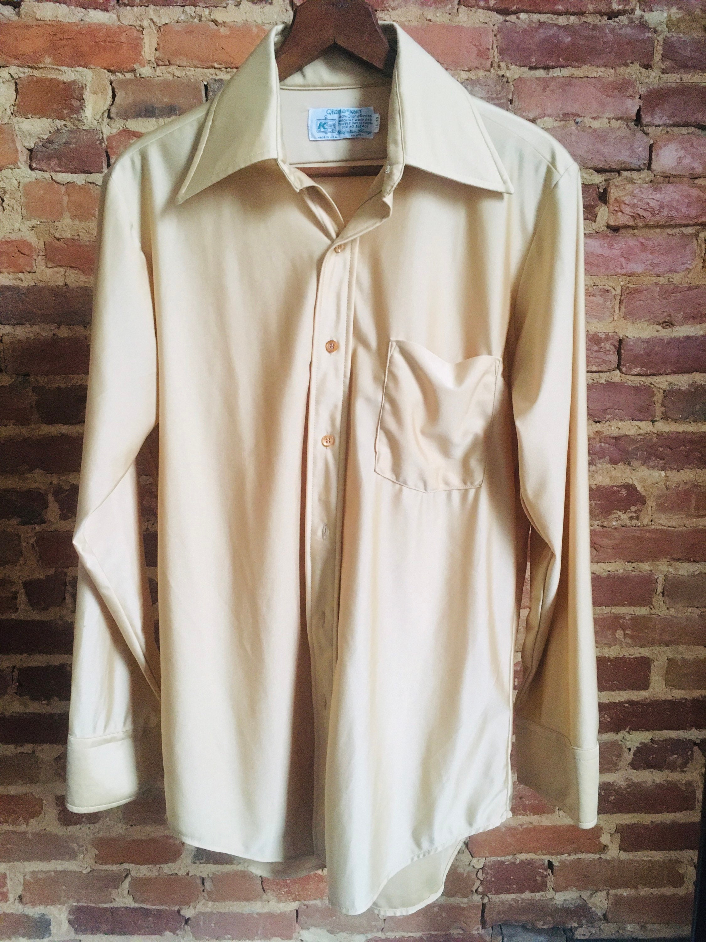 Camisa de nailon Qiana DISCO de los años 70, VTG, talla pequeña, de K Mart