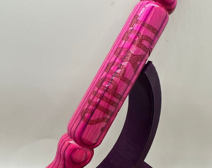 Solid wood diamond painting pen. Laser engraved. Breast cancer awareness.