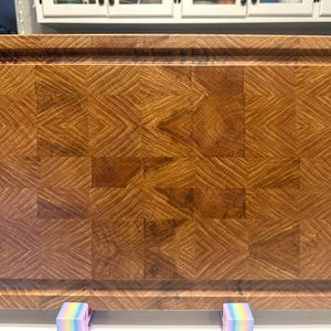 End Grain Pin Oak Cutting Board – Heavy Duty Kitchen Prep & Serving Unique Natural Wood Decor