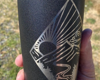 Laser engraved, double wall, insulated tumbler