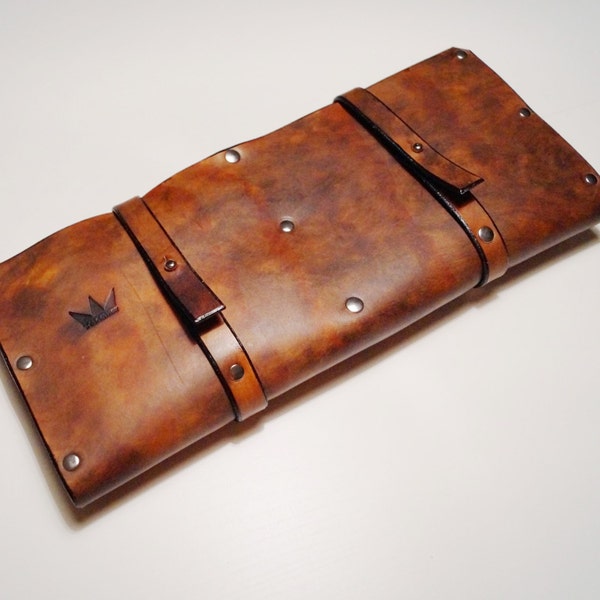 Leather Knife Roll Knife Case Cheffs Roll Chefs Bag Knives Storage Knives Roll Custom Made Leather Case