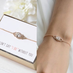 Bridesmaid Gift, Bridesmaid Jewelry Set, Bridal Party Jewelry, Rose Gold Jewelry, Wedding Bracelet Earring Set, BE160-2