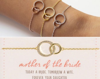 Mother of the Bride Gift, Wedding Gift, Mother of the Groom Gift, Bridal Shower Gift, Wedding Jewelry, Interlocking Bracelet