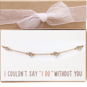 Bridesmaid Jewelry Gift, Bridal Party Gold Jewelry, Bridesmaid Gold Bracelet, B181-2
