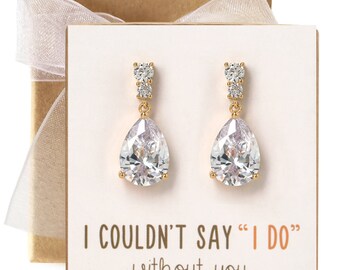 Bridesmaid Gift, Wedding Gift, Bridal Shower Gift, Bridesmaid Jewelry, Bridal Gift, Earrings Dangle, Crystal Earrings