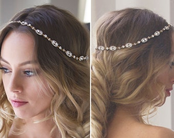 Bridal Headpiece, Bohemian Wedding Halo Crown Headpiece, Bridal Hair Accessories, Bridal Headband, H206-HALO