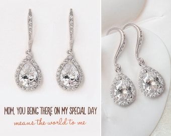 Mother of the Bride Gift, Wedding Gift, Mother of the Groom Gift, Bridal Shower Gift, Wedding Jewelry, Dangle Earrings, Crystal Jewelry