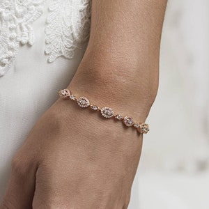 Tennis Bracelet, Bridal Jewelry, Rose Gold Bracelets, Bridal Bracelet Wedding Jewelry Wedding Accessories Crystal Bracelet Stackable B223