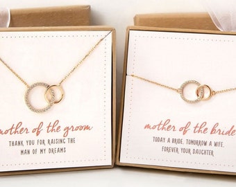 Mother of the Bride Gift, Wedding Gift, Mother of the Groom Gift, Bridal Shower Gift, Wedding Jewelry, Interlocking Necklace
