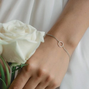 Bridal Jewelry, Silver Bracelet, Dainty Bracelet, Bridal Bracelet, Wedding Bracelet, B212 image 1