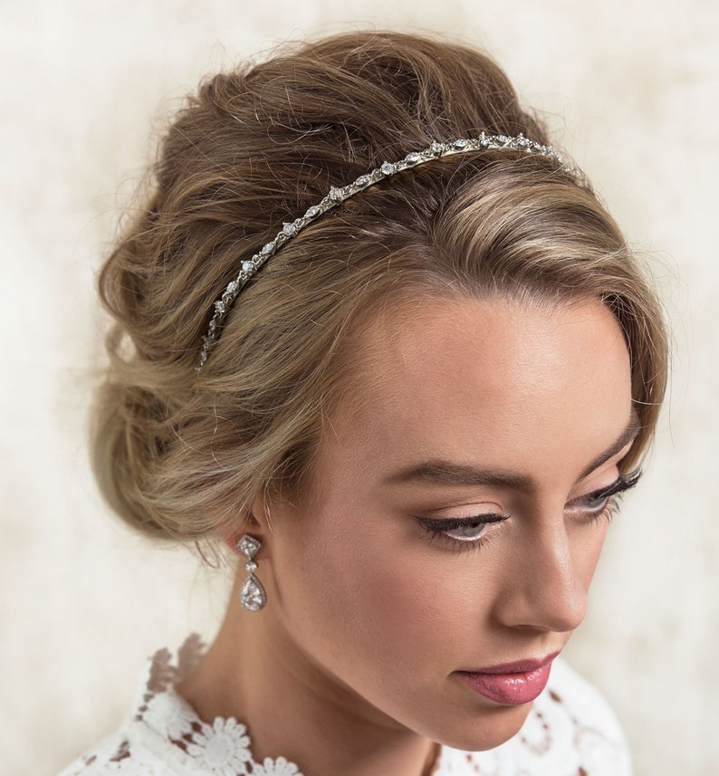 Bridal Headband, Wedding Crystal Headband in Rose Gold, Gold, Silver, Hair Accessories image 10
