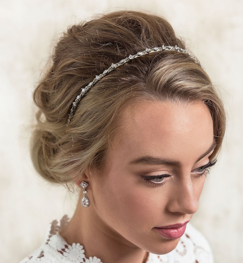 Bridal Headband, Wedding Crystal Headband in Rose Gold, Gold, Silver, Hair Accessories image 10