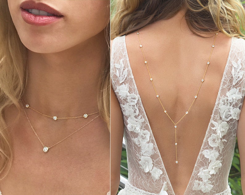 collar para traje de espalda abierta joyeria de bodas joyeria | etsy
