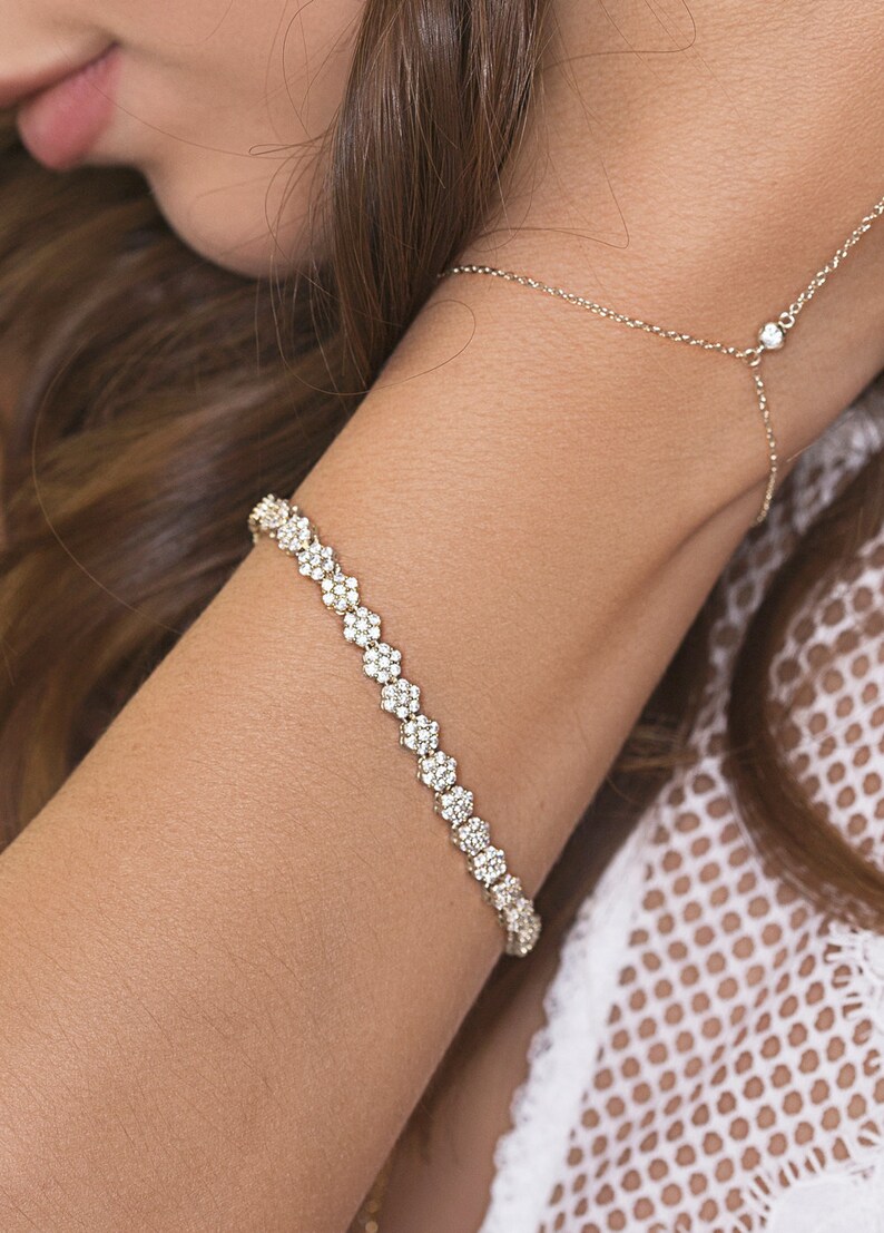 Tennis Bracelet Bridal Jewelry Silver Bracelets Bridal Etsy