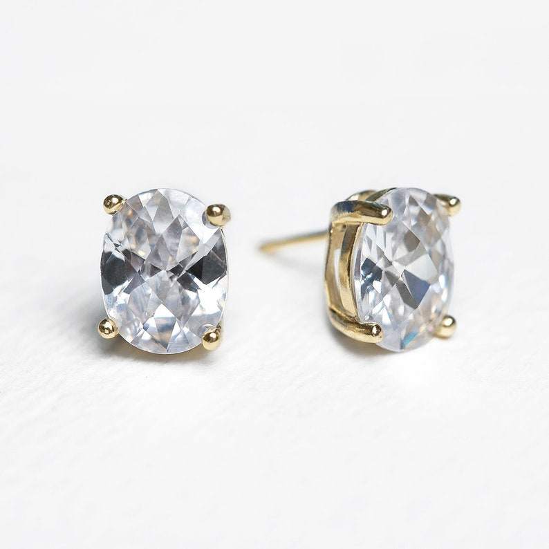 Bridal Earrings, Stud Earrings, Wedding Jewelry, Minimalist Earrings, Silver Earrings, E434 Gold