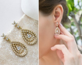 Wedding Earrings, Dangle Earrings, Bridal Jewelry, Drop Earrings, Bridal Earrings, E351