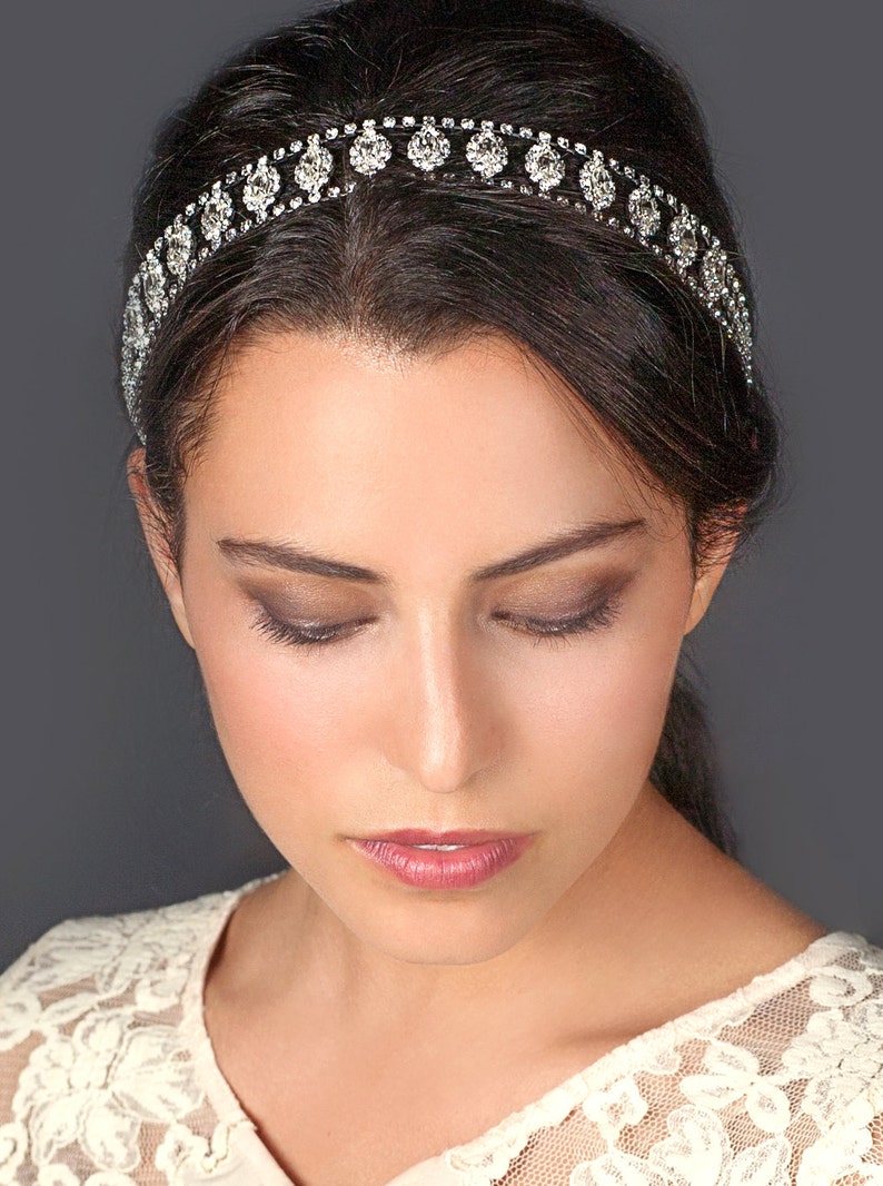 Bridal Headband, Rhinestone Headband, Wedding Headpiece, Wedding Accessories, Bridal Headpiece, Prom Headband, Prom Headpiece, Crystal H002 image 3