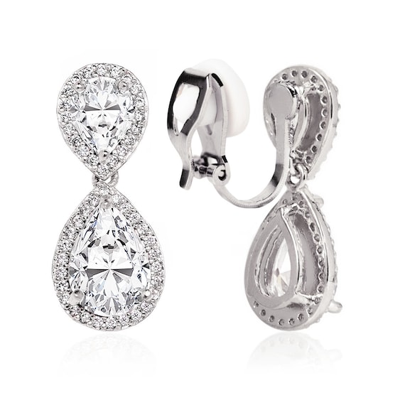 Orecchini A Goccia Di Cristallo, Orecchini Da Sposa - Foto 4