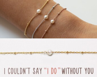 Bridesmaid Gift, Bridesmaid Jewelry, Bridal Party Jewelry, Pearl Bracelet, Silver Bracelet, Wedding Bracelet