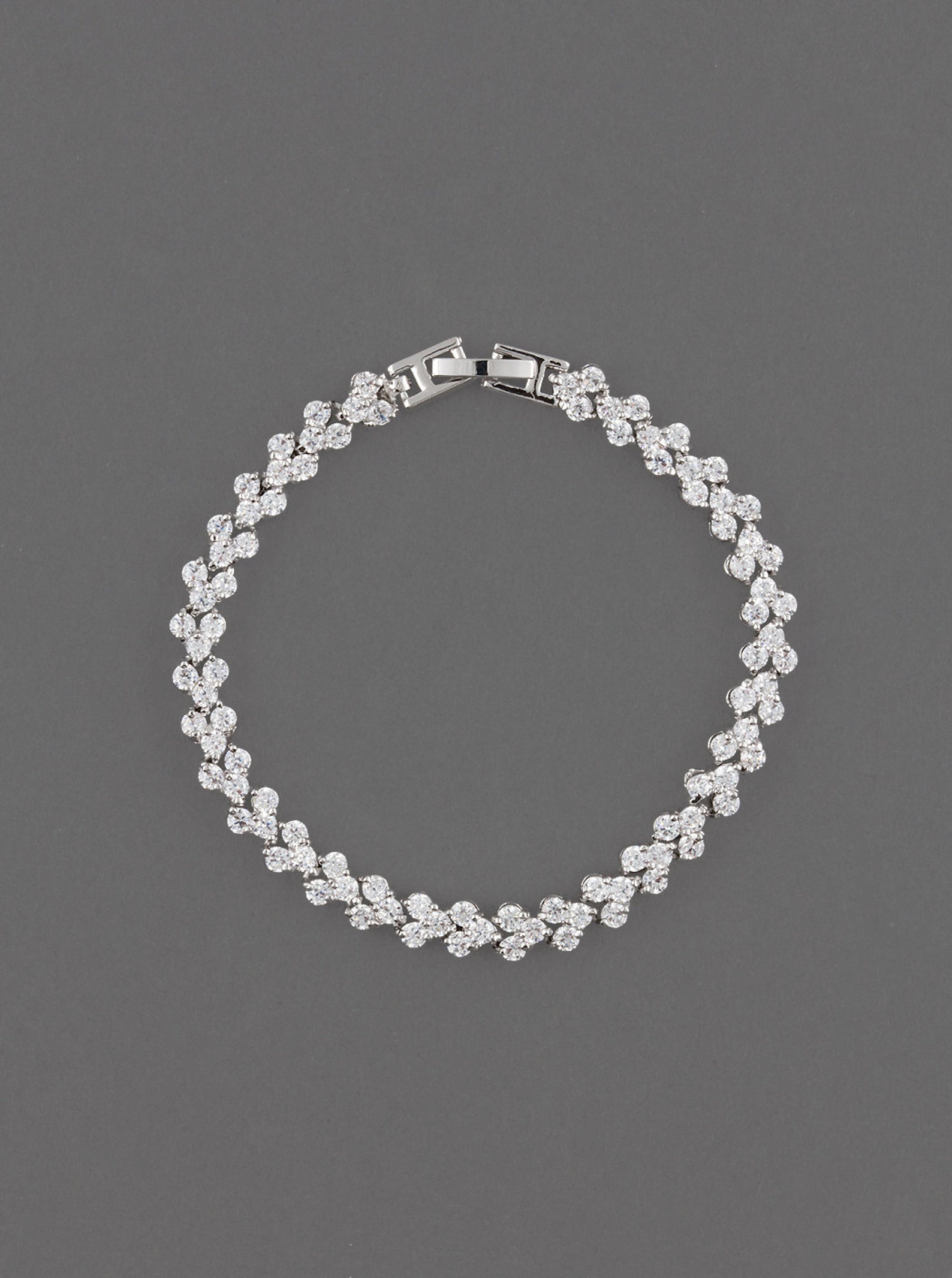 Bridal Jewelry Tennis Bracelet Silver Bracelets Bridal Etsy