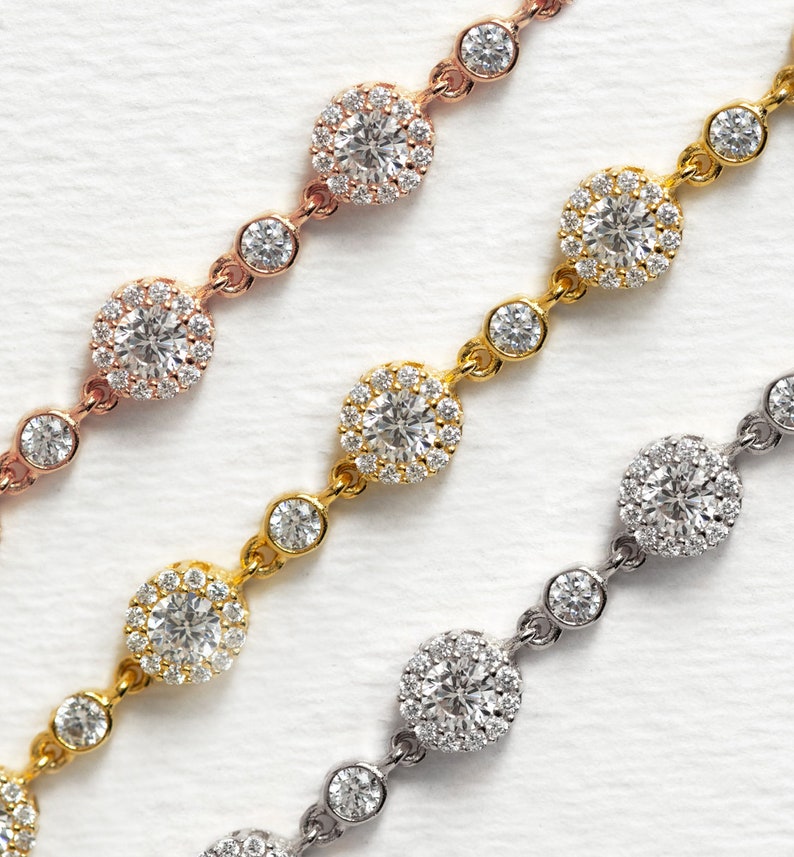 Tennis Bracelet Bridal Jewelry Silver Bracelets Bridal Etsy