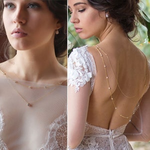 Bridal Jewelry, Open Back Backless Dresses, Wedding Dress, Wedding Jewelry, Bride Jewelry,