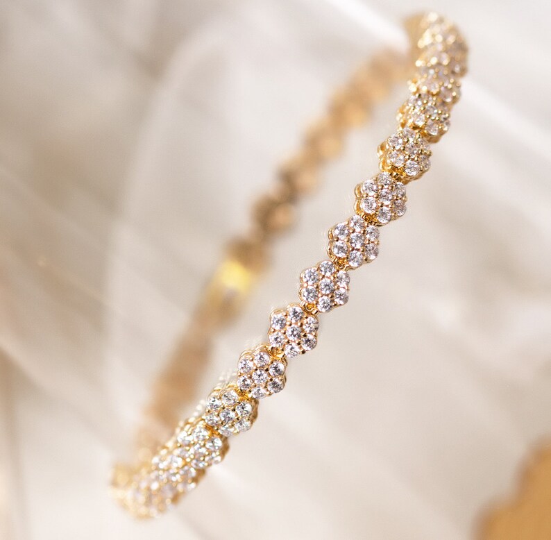 Tennis Bracelet Bridal Jewelry Rose Gold Bracelet Bridal Etsy