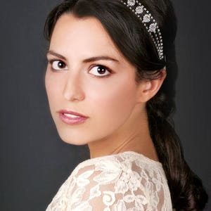 Bridal Headband, Rhinestone Headband, Wedding Headpiece, Wedding Accessories, Bridal Headpiece, Prom Headband, Prom Headpiece, Crystal H002 image 2