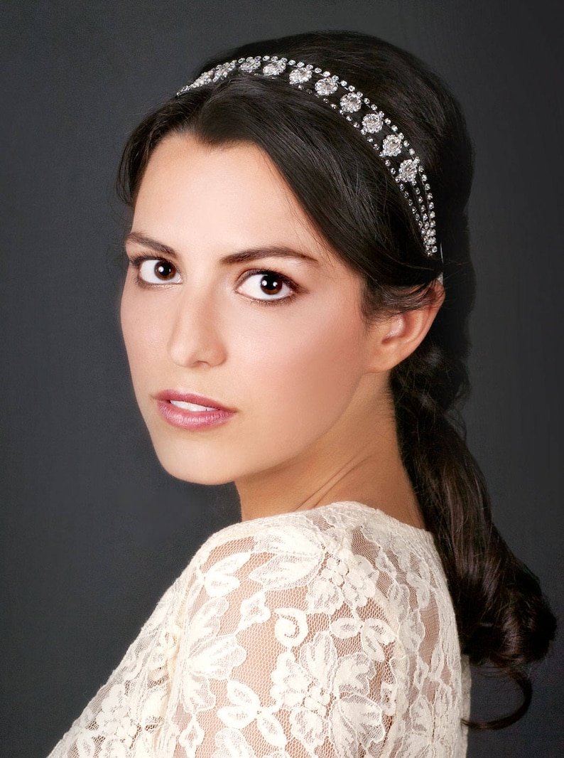 Bridal Headband, Rhinestone Headband, Wedding Headpiece, Wedding Accessories, Bridal Headpiece, Prom Headband, Prom Headpiece, Crystal H002 image 2