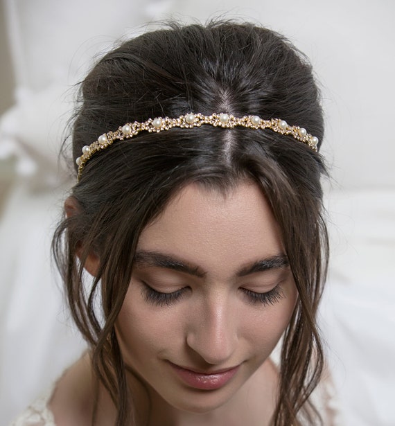 Bridal Pearl Crystal Headband – Wedding Hair Accessory for  display picture 2