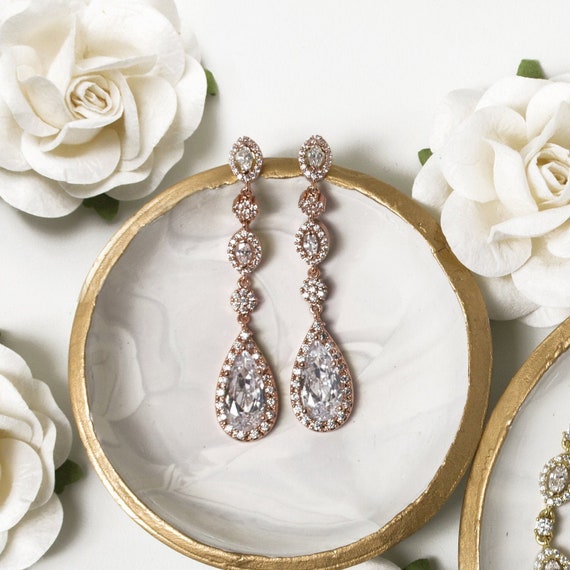Regal Dainty Drop Earrings | Gold bridal earrings, Bride jewellery, Bridal  gold jewellery