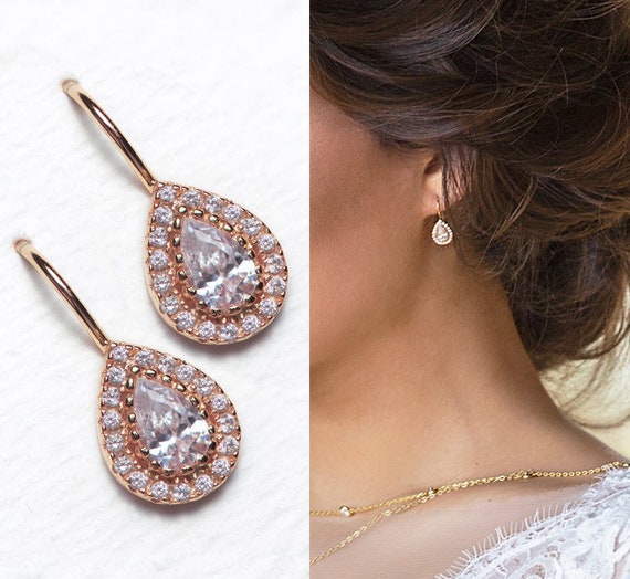 Dainty wedding best sale earrings