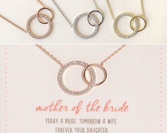 Mother of the Bride Gift, Wedding Gift, Mother of the Groom Gift, Bridal Shower Gift, Wedding Jewelry, Interlocking Necklace
