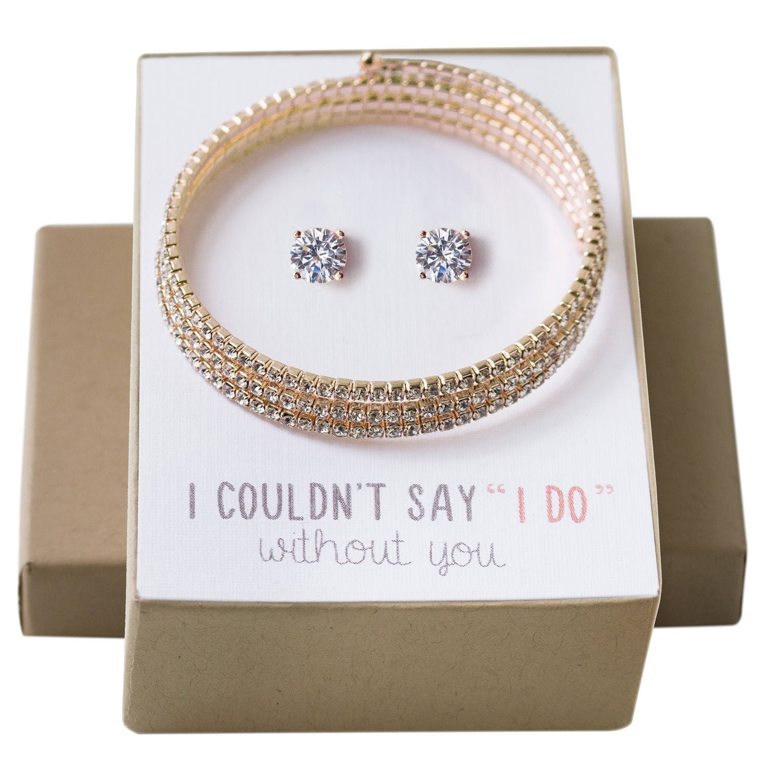 Bridesmaid Gifts, Bridal Shower, Jewelry, Wedding Party Earrings, Crystal Bracelet, Jewelry Set