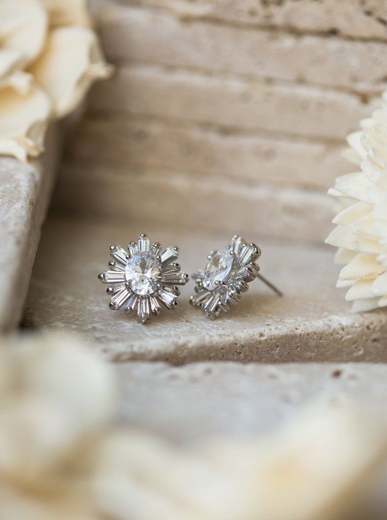 Wedding Earrings Stud Earrings Bridal Jewelry Crystal Etsy