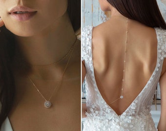 Backdrop Necklace, Bridal Back Jewelry, Back Necklace, Wedding Jewelry, Backless, Open Back, Wedding Dresses, Prom Dress