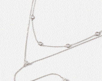 Bridal Jewelry, Wedding Gift, Bridesmaid Gifts, Dainty Necklace, Wedding Necklaces, Bridal Accessories, Crystal Necklace,  Layered Necklace