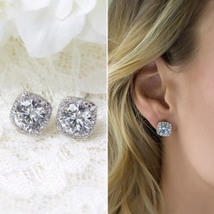 Bridal Earrings, Stud Earrings, Wedding Jewelry, Crystal Earrings, Minimalist Earrings,  E313