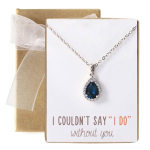 Bridesmaid Jewelry, Bridesmaid Necklace, Sapphire Blue Necklace, Bridal Necklace, N515BL-2